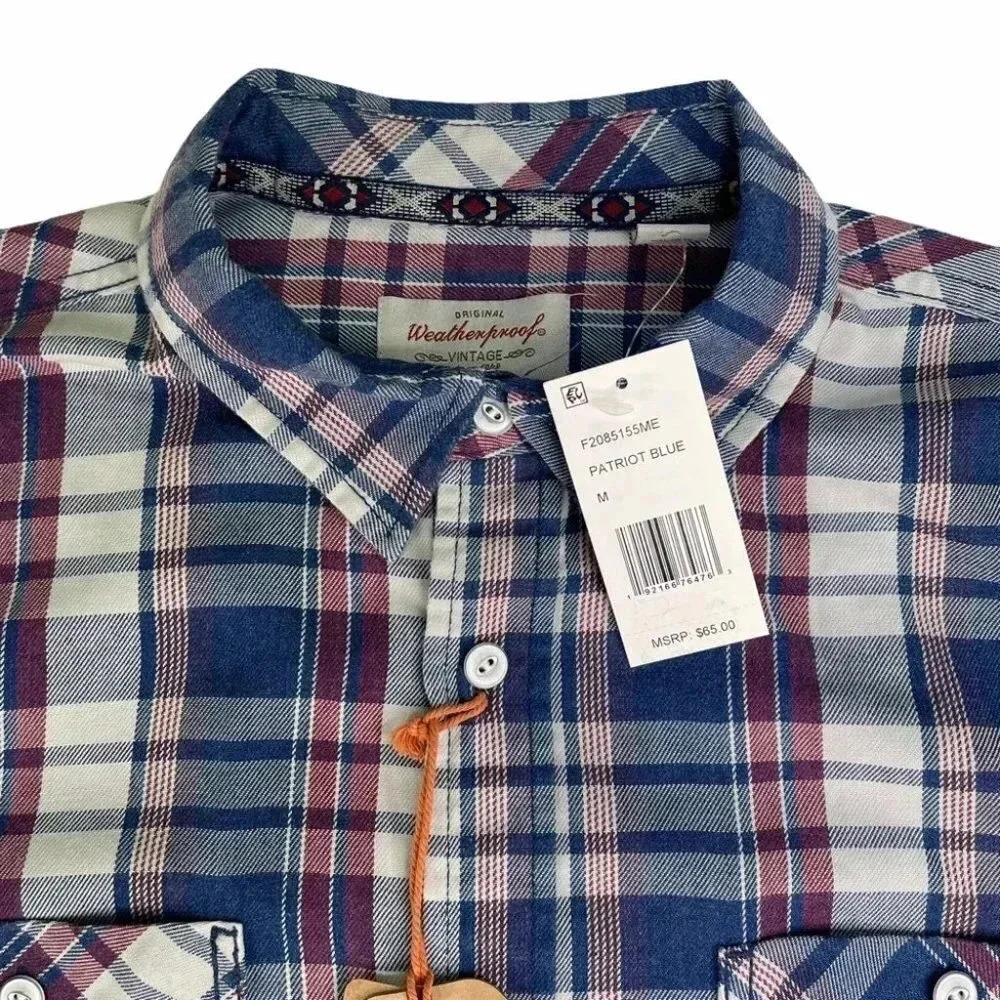 Weatherproof Vintage Burnout Patriot Men’s Flannel - Picture 3 of 10